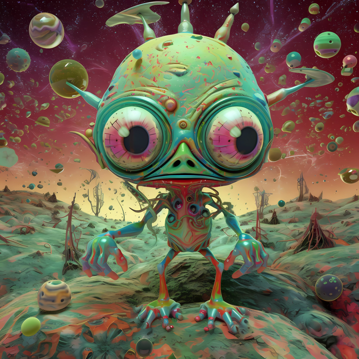 Poster - Psychedelic Alien - Digital Designs